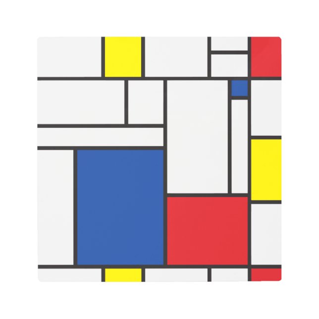 Mondrian Minimalist Geometric De Stijl Modern Arts Metal Print (Front)