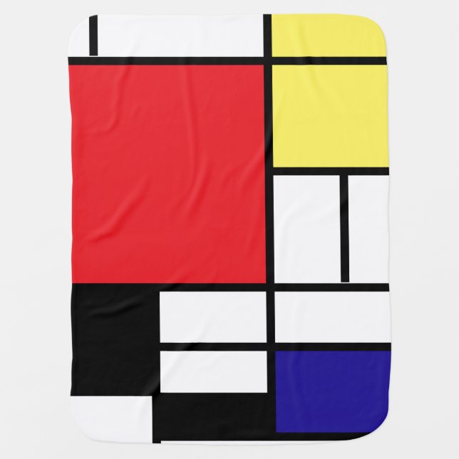 Mondrian, minimalist receiving blanket (Front)
