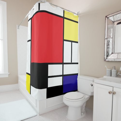 Mondrian minimalist shower curtain