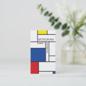 Mondrian Modern Art De Stijl Minimalist Abstract Business Card (Standing Front)