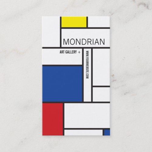 Mondrian Modern Art De Stijl Minimalist Abstract Business Cards