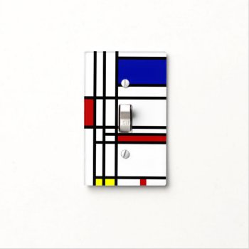 Mondrian Modern Art Light Switch Cover by Ladiebug at Zazzle