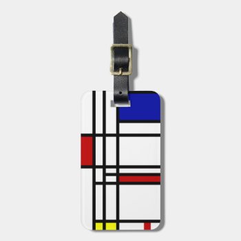 Mondrian Modern Art Luggage Tag by Ladiebug at Zazzle