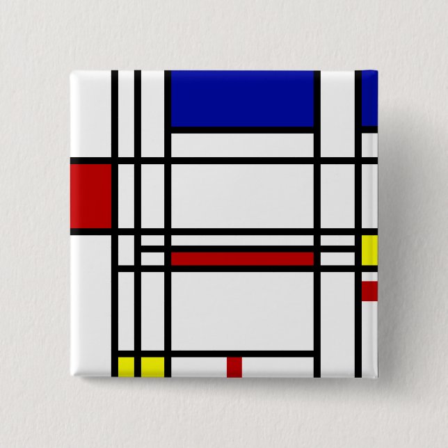 Mondrian Modern Art Pinback Button (Front)
