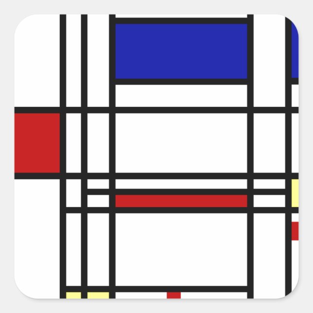 Mondrian Modern Art Square Sticker (Front)