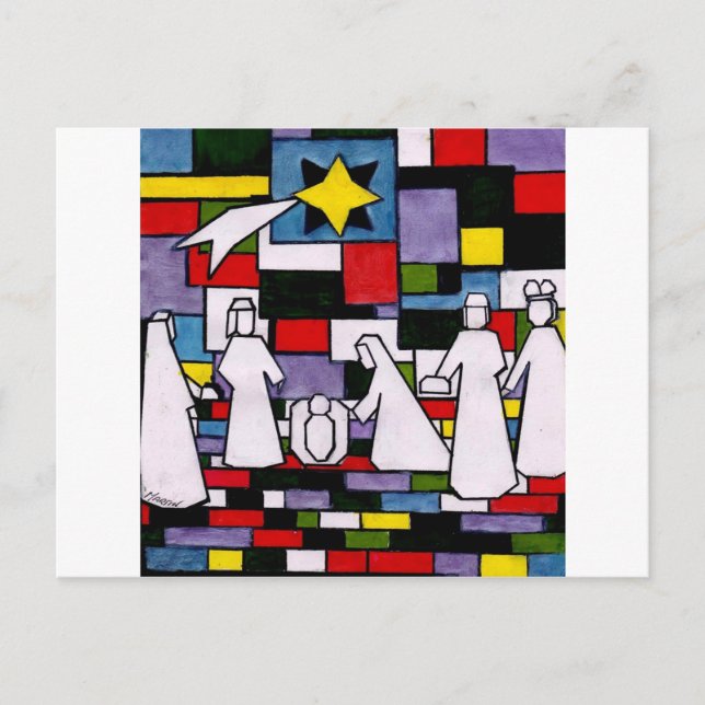 Mondrian Nativity - De Stijl - Neoplasticism Postcard (Front)