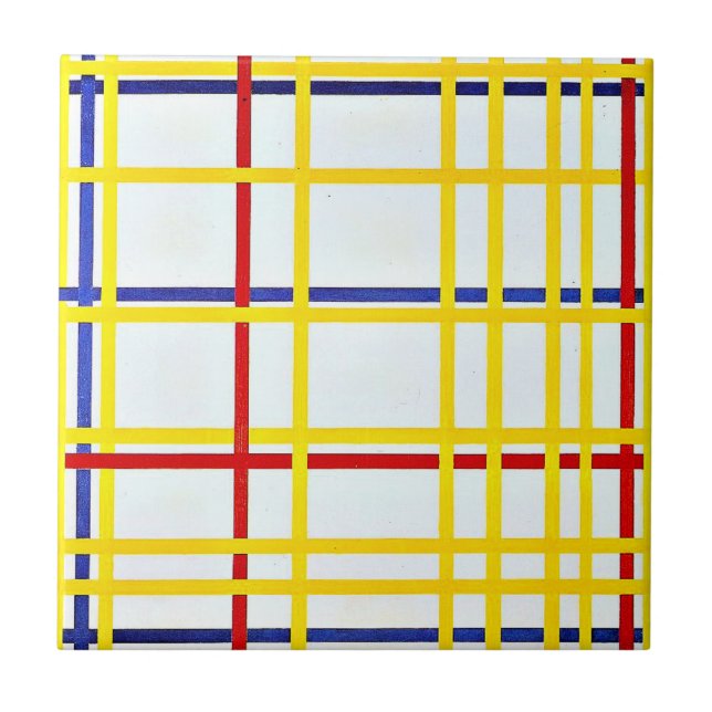 Mondrian - New York City I, abstract art Ceramic Tile (Front)