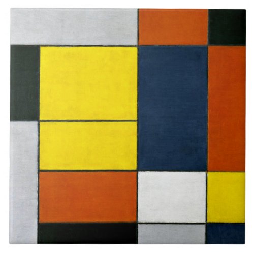 Mondrian _ No VI Composition No II Ceramic Tile