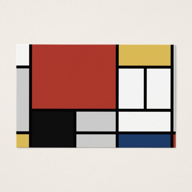 Mondrian Painting Red Plane Yellow Black Gray Blue (Front)