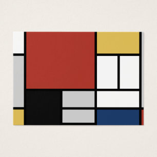 Mondrian Painting Red Plane Yellow Black Gray Blue