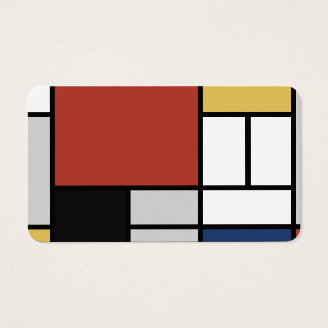 Mondrian Painting Red Plane Yellow Black Gray Blue (Front)