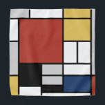 Mondrian Painting Red Plane Yellow Black Gray Blue Bandana<br><div class="desc">Composition with Large Red Plane, Yellow, Black, Gray, and Blue Piet Mondrian began to create the definitive abstract paintings in the 1920s for which he is best known for. He kept his palette limited to white, black, and gray in addition to the three primary colors, red, yellow, and blue. His...</div>