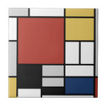 Mondrian Painting Red Plane Yellow Black Gray Blue Ceramic Tile