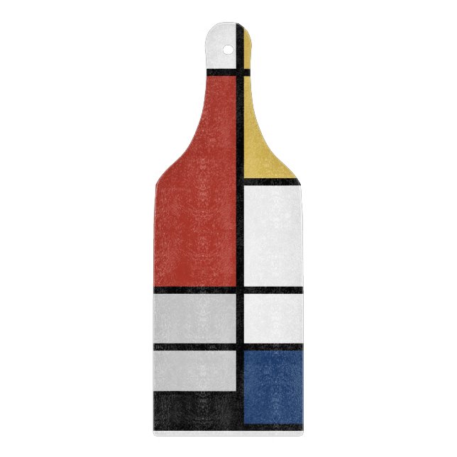 Mondrian Painting Red Plane Yellow Black Gray Blue Cutting Board (Front)