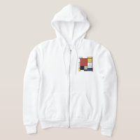 Mondrian Painting Red Plane Yellow Black Gray Blue