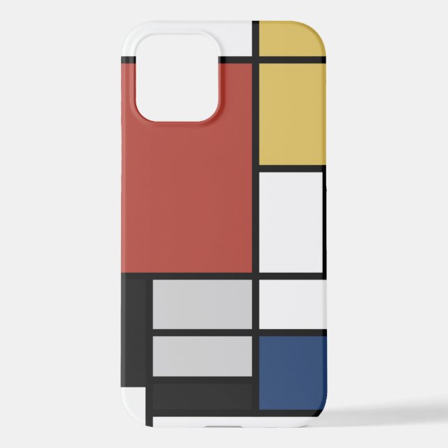 Mondrian Painting Red Plane Yellow Black Gray Blue iPhone Case (Back)