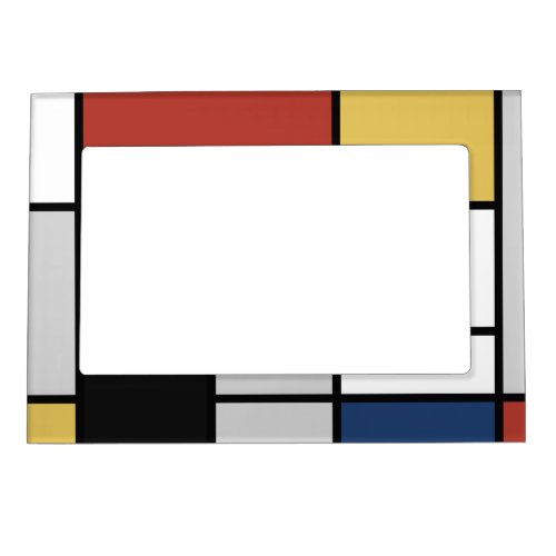 Mondrian Painting Red Plane Yellow Black Gray Blue Magnetic Frame