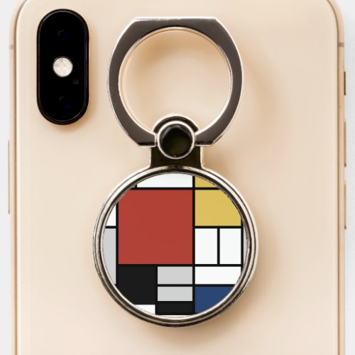 Mondrian Painting Red Plane Yellow Black Gray Blue Phone Ring Stand