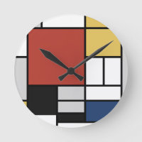 Mondrian Painting Red Plane Yellow Black Gray Blue