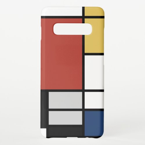Mondrian Painting Red Plane Yellow Black Gray Blue Samsung Galaxy S10 Case