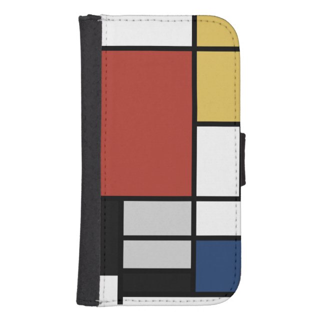 Mondrian Painting Red Plane Yellow Black Gray Blue Samsung Galaxy Wallet Case (Front)