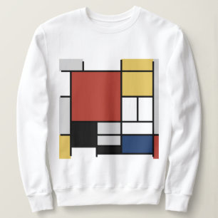 Mondrian Painting Red Plane Yellow Black Gray Blue Sweatshirt