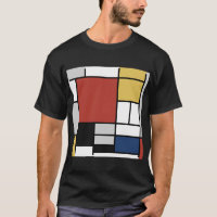 Mondrian Painting Red Plane Yellow Black Gray Blue