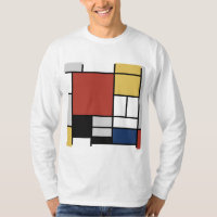 Mondrian Painting Red Plane Yellow Black Gray Blue