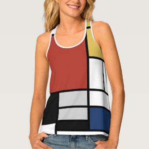 Mondrian Painting Red Plane Yellow Black Gray Blue Tank Top