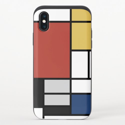 Mondrian Painting Red Plane Yellow Black Gray Blue iPhone XS Slider Case