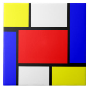 Mondrian Pattern Style Ceramic Tile