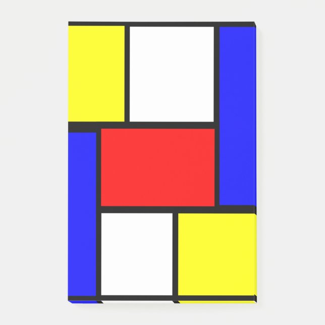 Mondrian Pattern Style Post-it Notes (Front)
