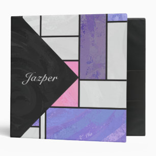 Mondrian Pink Purple White Print Binder