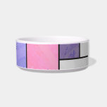 Mondrian Pink Purple White Print Bowl<br><div class="desc">Mondrian Pink,  Purple,  White,  and Black Line gifts and accessories features our textured Piet Mondrian inspired art with our unique signature texture and colors in geometric abstract patterns created by our talented artist and draftsman,  Kurt Keller.</div>
