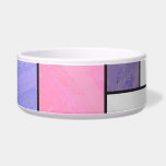 Mondrian Pink Purple White Print Bowl<br><div class="desc">Mondrian Pink,  Purple,  White,  and Black Line gifts and accessories features our textured Piet Mondrian inspired art with our unique signature texture and colors in geometric abstract patterns created by our talented artist and draftsman,  Kurt Keller.</div>