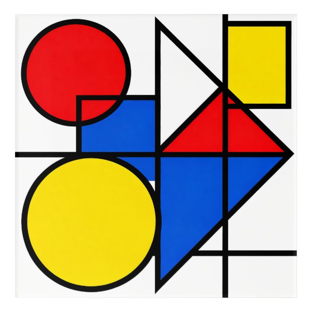 Mondrian Primary Color Composition Acrylic Print (Front)