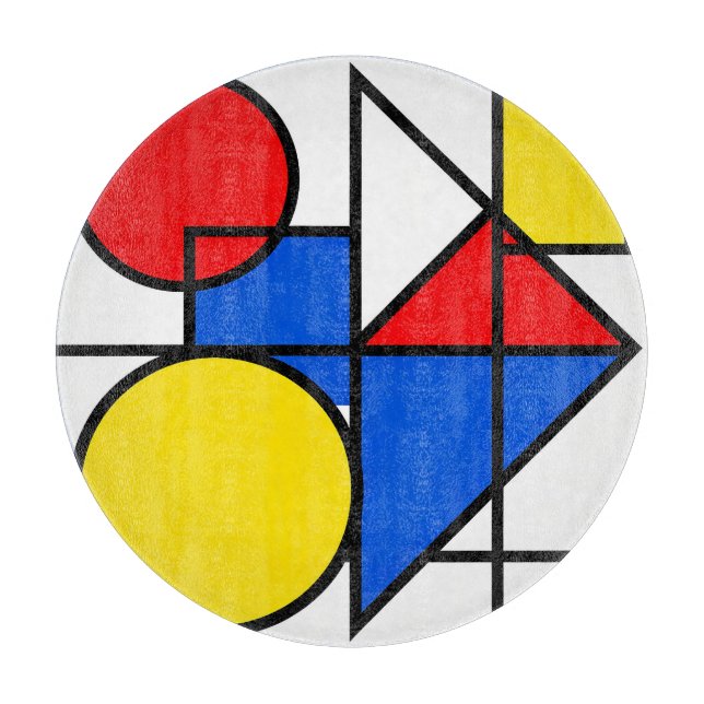 Mondrian Primary Color Composition Cutting Board (Front)