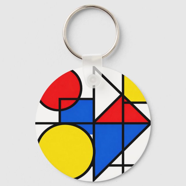 Mondrian Primary Color Composition Keychain (Front)