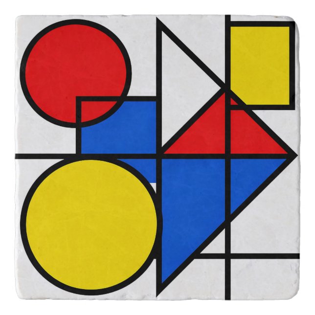 Mondrian Primary Color Composition Trivet (Front)