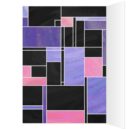 Mondrian Purple Pink Black Print (Inside (Left))