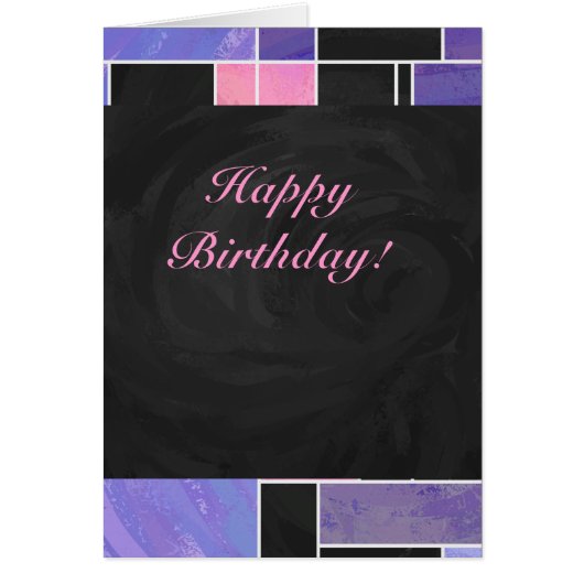 Mondrian Purple Pink Black Print (Front)