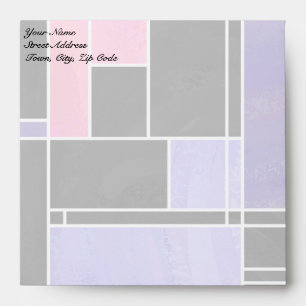 Mondrian Purple Pink Black Print Envelope