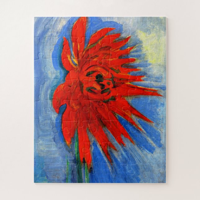 Mondrian - Red Chrysanthemum Jigsaw Puzzle (Vertical)