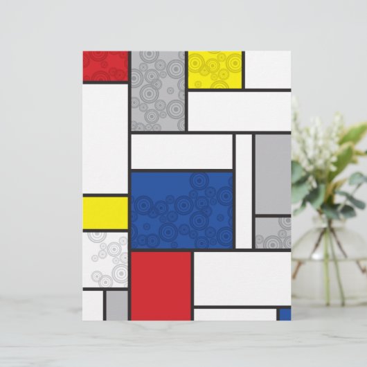 Mondrian Retro Circles Minimalist De Stijl Mod Art (Standing Front)