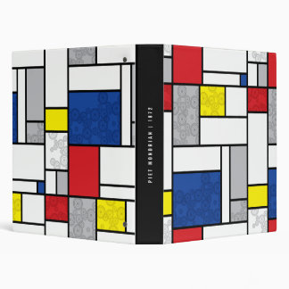 Mondrian Retro Circles Minimalist De Stijl Mod Art Binder