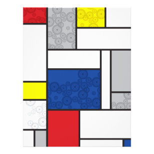 Mondrian Retro Circles Minimalist De Stijl Mod Art Flyer