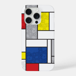 Mondrian Retro Circles Minimalist De Stijl Mod Art iPhone 15 Pro Case