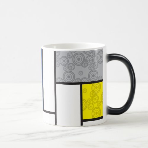 Mondrian Retro Circles Minimalist De Stijl Mod Art Magic Mug