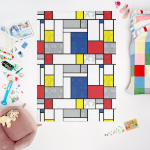 Mondrian Retro Circles Minimalist De Stijl Mod Art Outdoor Rug