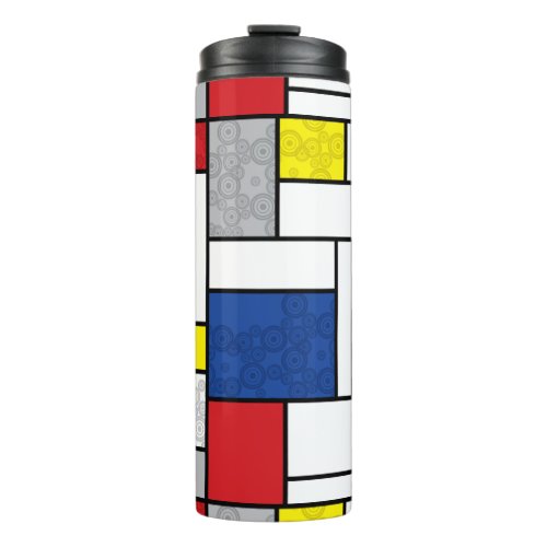 Mondrian Retro Circles Minimalist De Stijl Mod Art Thermal Tumbler